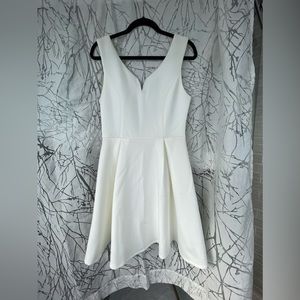 White V-neck Dress